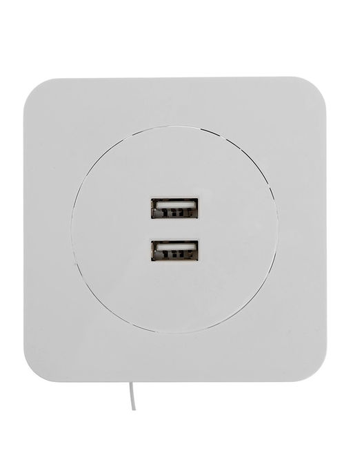 Розетка с 2 USB-A разъёмами, 2.1 А, 5 В, серия Circular, скрытый монтаж, белая
