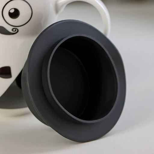 Кружка с силиконовой крышкой Джентльмен, 380 мл, керамика, рисунок МИКС