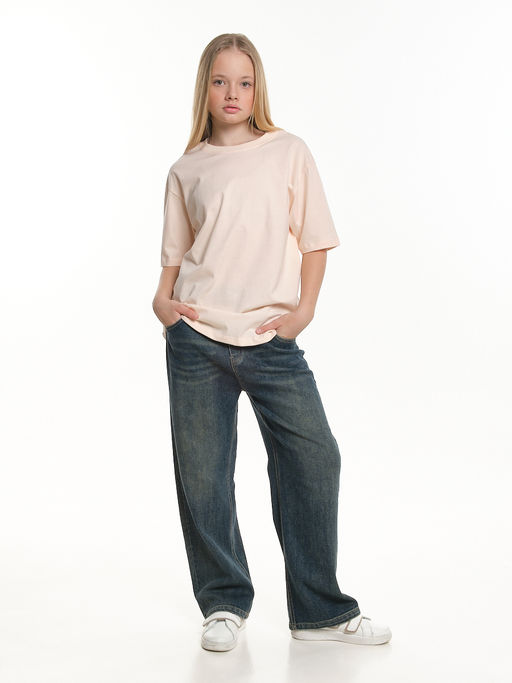 Футболка однотонная база 22-1405 персиковый - Mini maxi фото 12