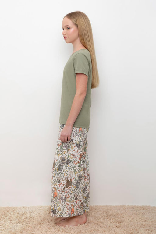 Crockid _ КБ 2827/оливковый хаки,эвкалипт пижама для дев