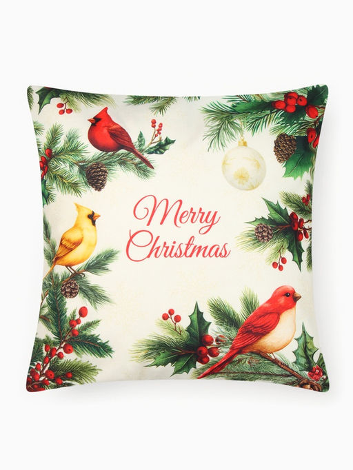 Набор декоративных наволочек «Этель» Christmas birds, 40×40 см - 2 шт., велюр