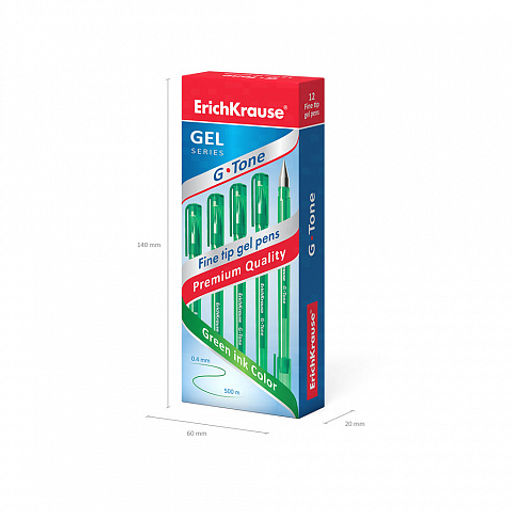 Цена за 12 шт. Ручка гелевая ErichKrause G-Tone Stick Original 0.5, цвет чернил зеленый (в коробке по 12 шт.)