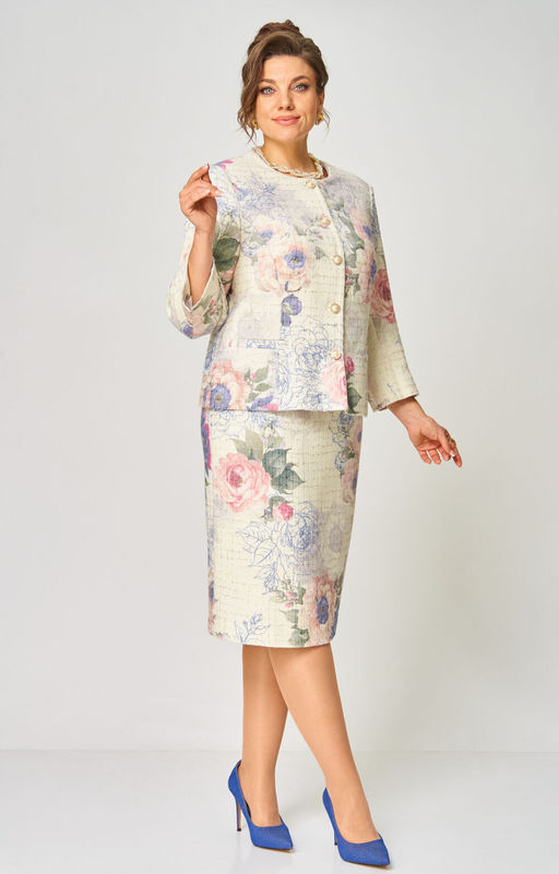 Костюм БелЭльСтиль 861/557 молочный твид фото 7