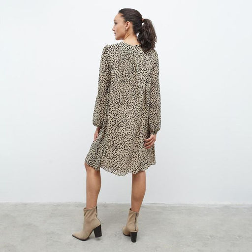 Платье женское короткое MINAKU: Green trend, бежевое, размер 42