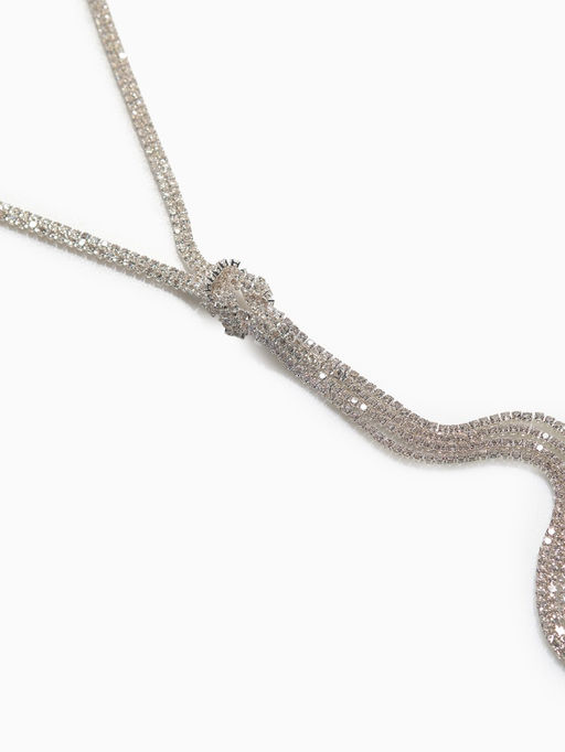 Гарнитур 2 предмета: кулон, серьги Элегантность жгут, цвет белый в серебре, 42 см