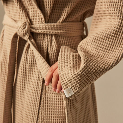 Халат вафельный женский SL HOME: Basic «Саббиа», размер XL, хлопок 100%, коричневый