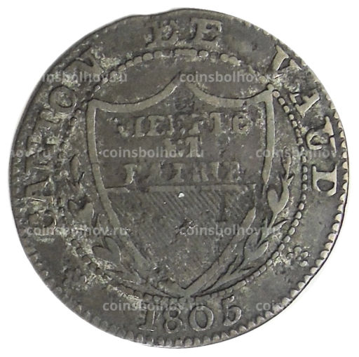 1\2 батцена 1805 года Швейцария  Кантон Во