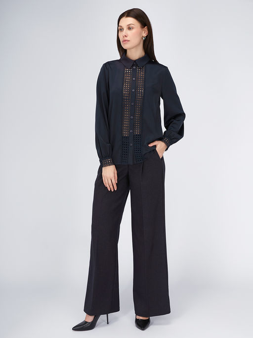 Блузка с кружевом OD-808-4 темно-синий - Tantino фото 5