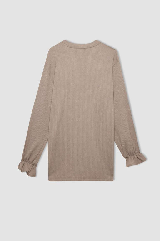 Туника стандартного кроя с длинными рукавами - Defacto фото 3