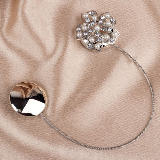 Подхват для штор Цветок, d = 5 см, цвет серебряный - Арт узор фото 3