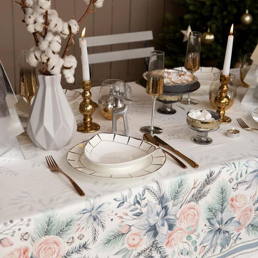 Скатерть новогодняя Этель Christmas flowers 149?110 см с ГМВО, 100% хлопок, 190 г/м?