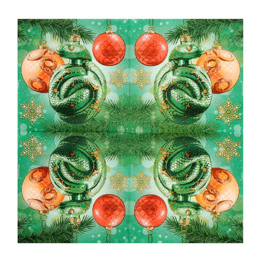 Салфетки бумажные «С Новым годом: игрушки», двухслойные, 33×33 см 20 шт.