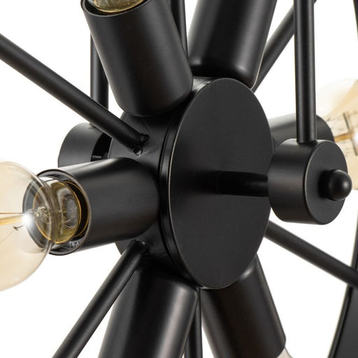 Светильник подвесной BayerLux «Колёса», люстра 18×40 Вт, E27, чёрный, 65×10×150 см