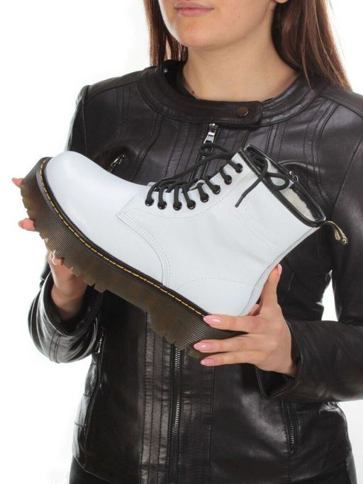 04-15265001 WHITE Ботинки зимние женские (натуральная кожа, натуральный мех) - Фабричный китай фото 4