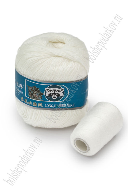 Пряжа "Пух норки" 50 гр (5 шт) SF-7846, белый №1