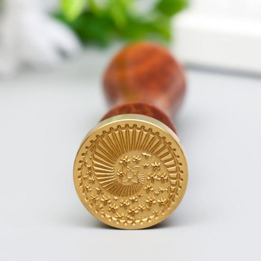 Печать для сургуча с деревянной ручкой «Инь-ян - китайский зонтик», 9×3×3 см