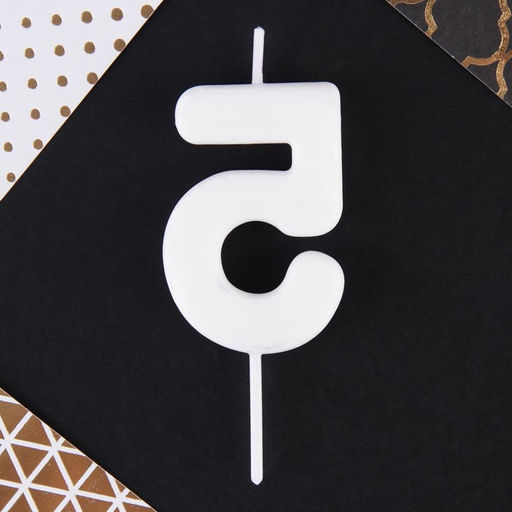 Цена за 2 шт. Свеча для торта, цифра «5», 5.5×8 см
