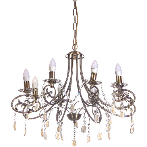 Люстра подвесная в стиле барокко "Biscotti" 8*40Вт Е14 6-MDG5932/8AB