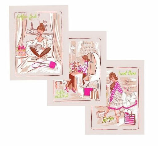 К-т полотенец Девочки 50*60 см. - 3 шт. вафля хлопок 100% - Лен поволжья фото 2