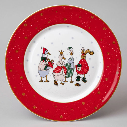 Тарелка фарфоровая обеденная "Family christmas" 25см