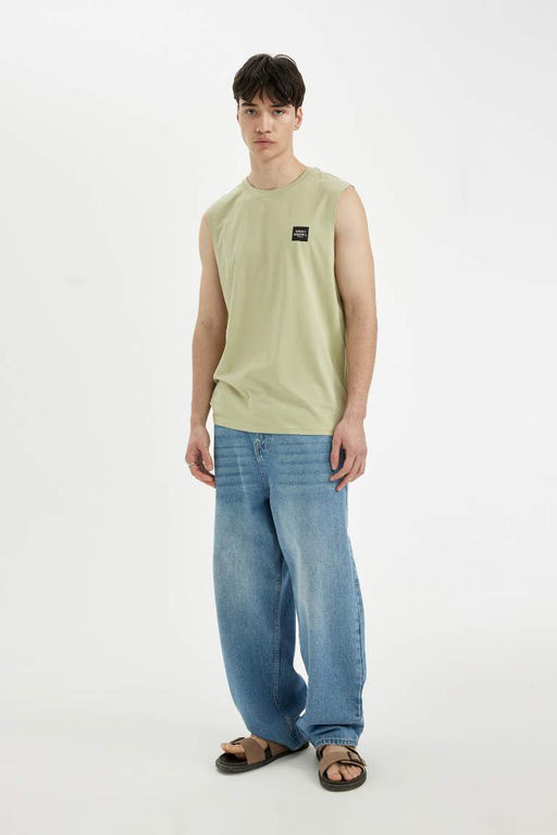 Майка стандартного кроя с круглым вырезом и принтом - Defacto фото 2