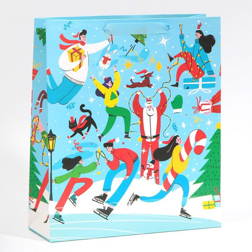 Пакет ламинированный вертикальный Зимний каток, M 26 30 9 см - Дарите счастье фото 3