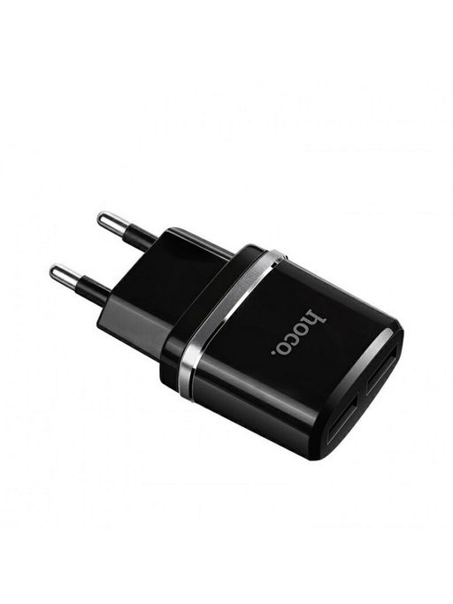 Зарядное устройство сетевое HOCO (C12, 6957531063094) 2.4А, 2 USB, черное