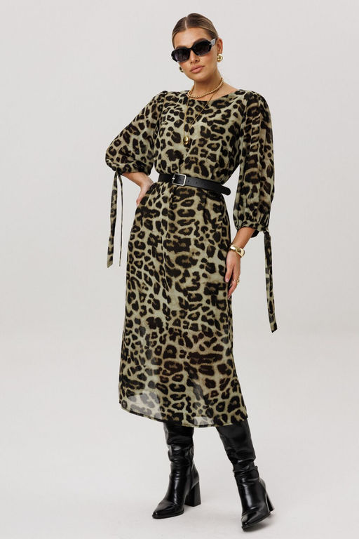 Платье ANELLI 1733 зеленый леопард фото 9