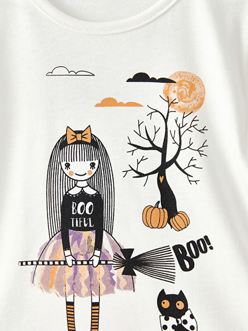 Bisiklet Yaka Bask?l? Uzun Kollu K?z ?ocuk Pijama Tak?m? - Waikiki фото 3