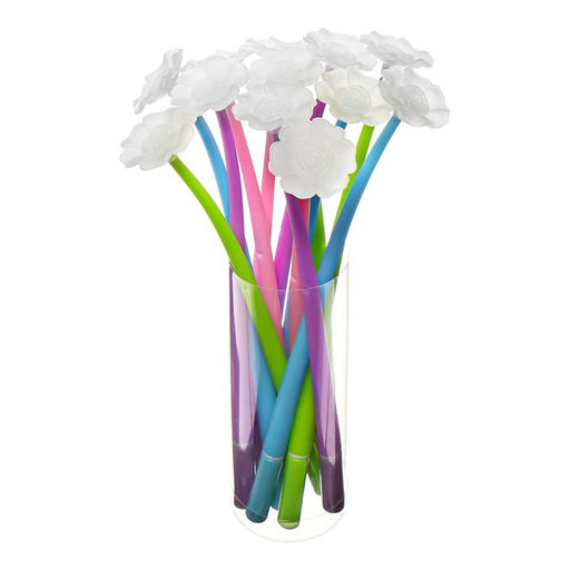 Цена за 48 шт. Ручка-прикол Calligrata Мак, синий стержень, гелевая, меняет цвет при ультрафиолете, МИКС