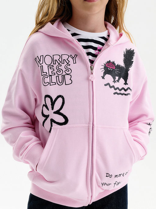 PELICAN, толстовка для девочек, Светло-розовый  фото 2