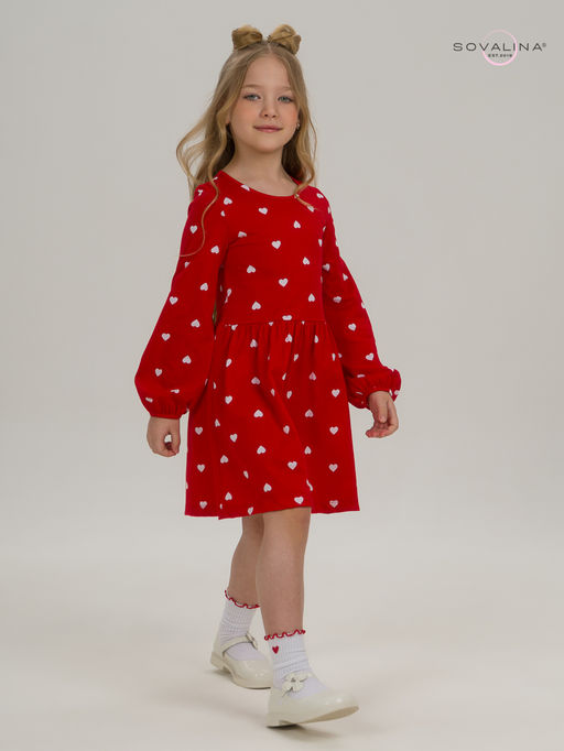Платье Моана белые сердца на красном - Sovalina фото 16