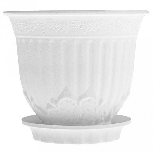 Ландыш Горшок для цветов пластмассовый 0,1л, с поддоном, д6см, h5см, резной орнамент, морозостойкий полипропилен, т.м. NECO (Россия) - Домашняя мода фото 2