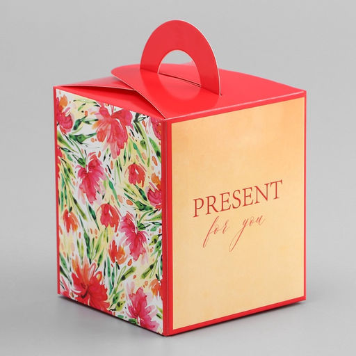 Цена за 5 шт. Коробка для 1 капкейка, «Презент», 9.2×9.2×11.1 см