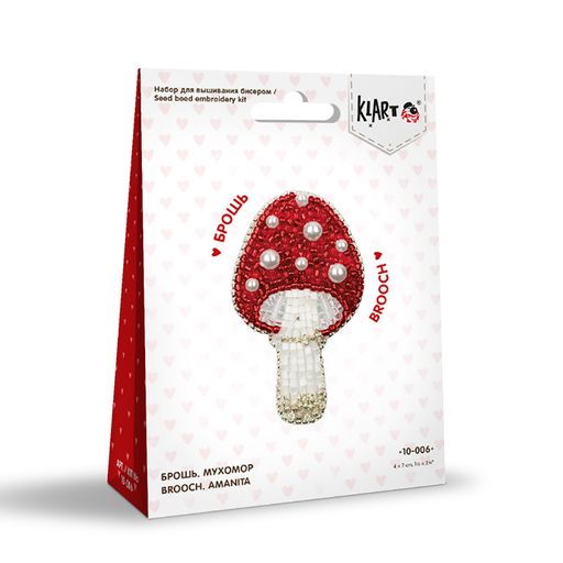 Klart набор для вышивания 10-006 Брошь. Мухомор 4 х 7 см