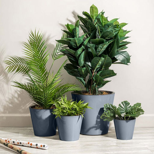 Rosemary Горшок для цветов пластмассовый 1,6л, д16см, h14,5см, с дренажной вставкой, серый (Россия) - Домашняя мода фото 3