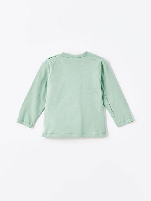 Bisiklet Yaka Uzun Kollu Bask?l? Erkek Bebek Sweatshirt