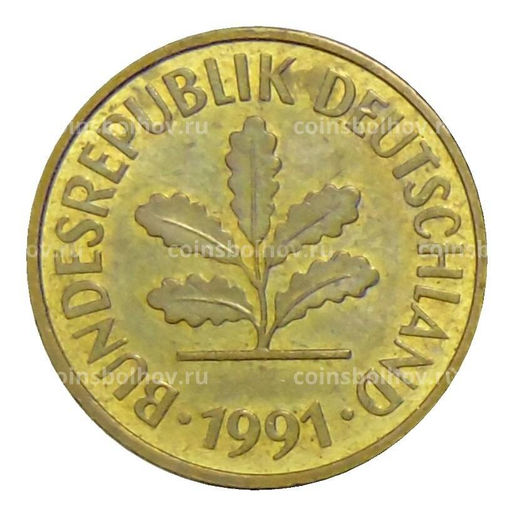 Монета 5 пфеннигов 1991 года D Германия