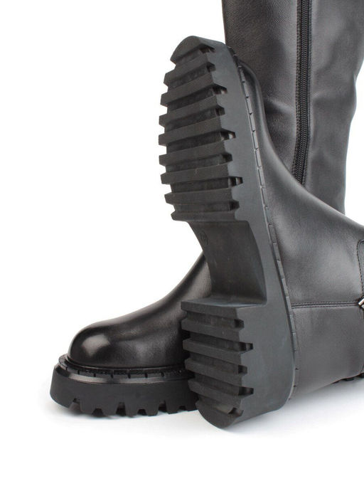 02-FJ725-1M BLACK Сапоги зимние женские (натуральная кожа, байка, натуральный мех) - Фабричный китай фото 15