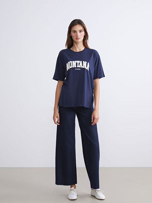 Montana Bask?l? Oversize Kad?n Ti??rt