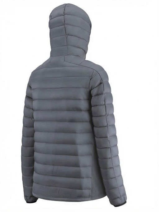 Куртка мужская гибридная стёганая с капюшоном с графеновой подкладкой темно-серого цвета 9621_1TC