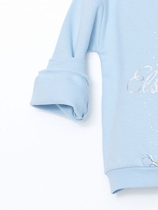 Bisiklet Yaka Elsa Bask?l? K?z Bebek Sweatshirt - Waikiki фото 2