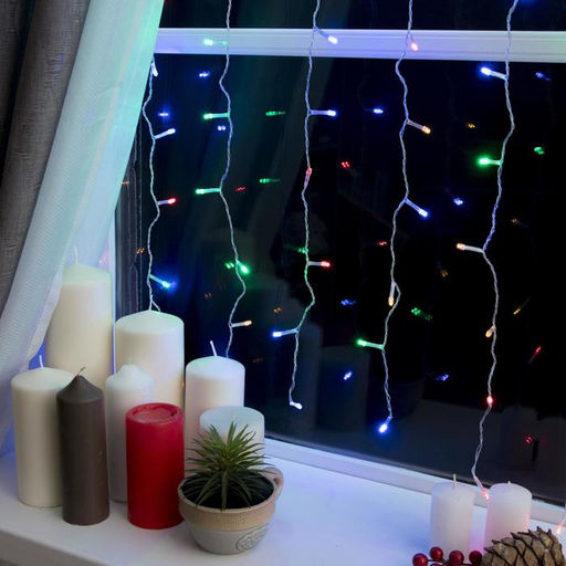 Гирлянда Занавес 2?1.5 м, IP20, прозрачная нить, 360 LED, свечение мульти, 8 режимов, 220 В - Luazon lighting фото 2