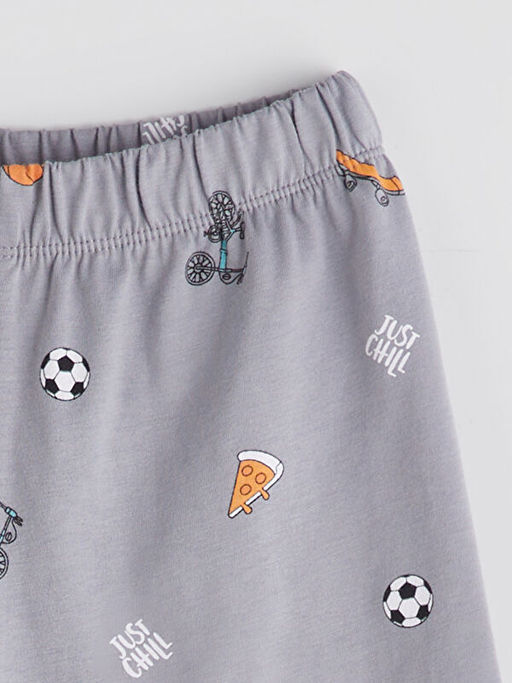 Beli Lastikli Bask?l? Erkek ?ocuk Pijama Alt