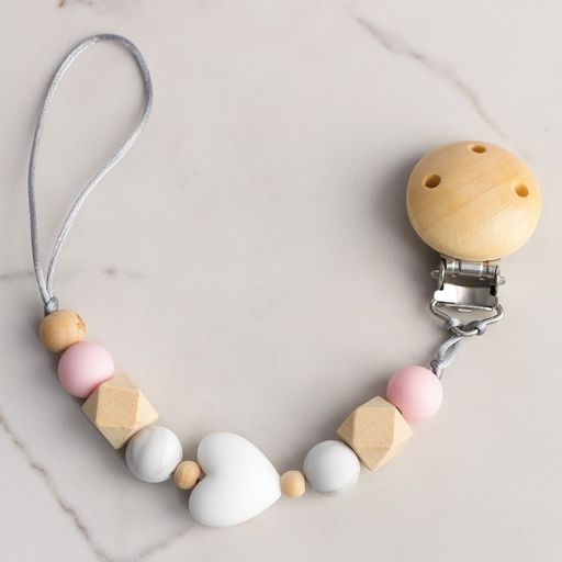 Подарочный набор Держатель для соски и прорезыватель, розовый, Крошка Я  фото 3