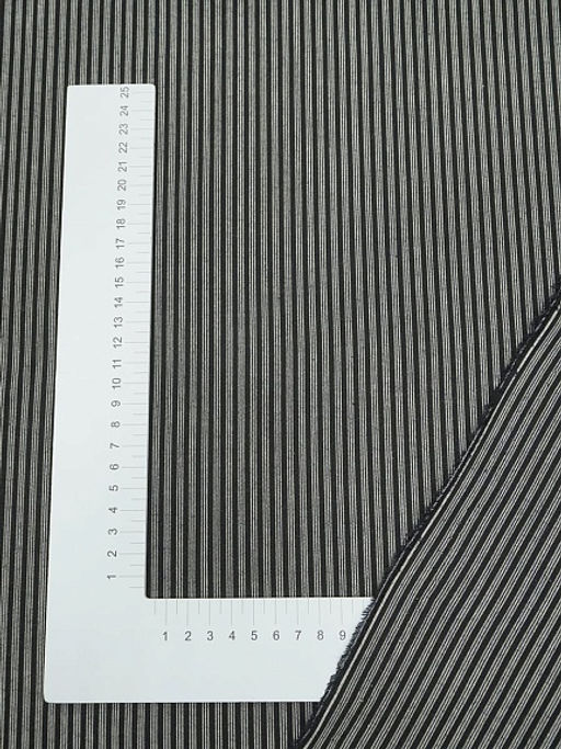 Пестрядь Тройные полоски (3мм) цв.черный, ш.1.5м, хлопок-100%, 110гр/м.кв - Купава фото 4