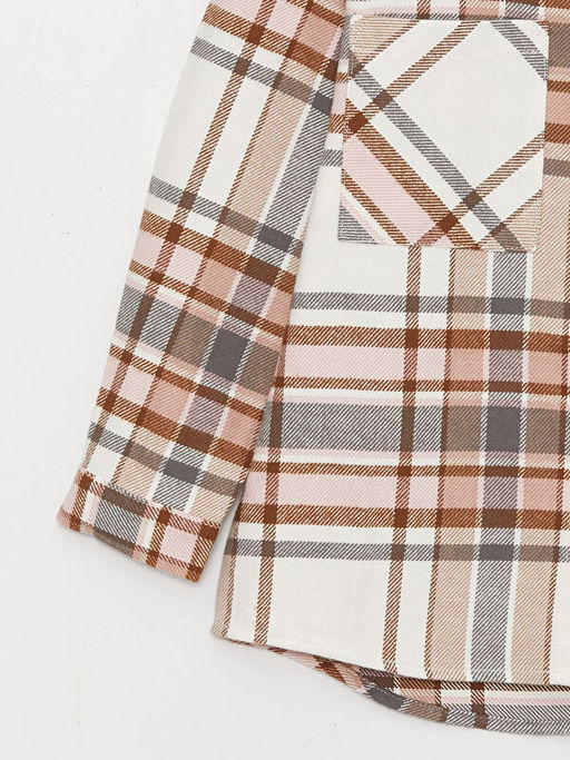 Ekose Uzun Kollu K?z ?ocuk G?mlek Ceket - Waikiki фото 3