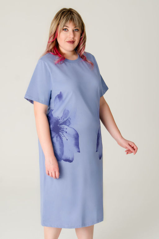 Арт. 4158 Домашняя туника женская 52-60 (5 шт) Цвет:сиреневый