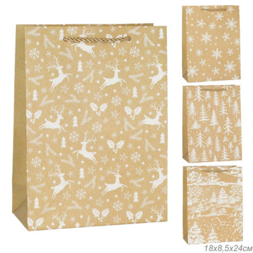 Цена за 12 шт. Пакет подарочный 18х24х8,5 / 5646-S /уп 12/720/Новый год