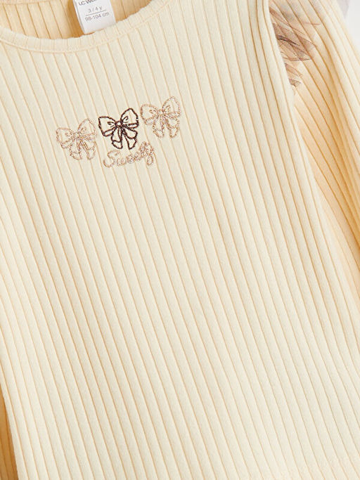 Bisiklet Yaka F?rf?rl? Nak??l? K?z ?ocuk Ti??rt